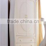 Royal European French Furniture Antique White Bedroom Sets Bed Bedside Table Wardrobe Dressing Table Bench Commode Chair thumbnail-6