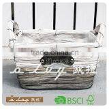 Rectangle White and Gray Color Wooden Chip Basket Set thumbnail-4