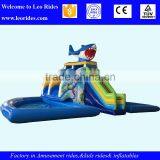 PVC Commercial Inflatable Water Slide With Pool