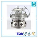 750ml Strainer Borosilicate Glass Tea Pot With Warmer thumbnail-1