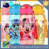 Wholesale Children Plastic Water Bottle With Food Grade Silicne Straw