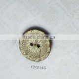 2--Hole 2 Holes Natural Laser Coconut Button for Garment/Lady's Clothes