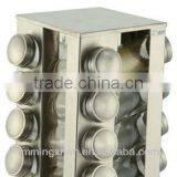 17pcs Revolving Glass Spice Set,glass Seasoning Bottle,glass Spice Set