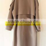 Women's Dust Coat Style Double-breasted Wool Coat Handmade Overcoat Color Grey thumbnail-2