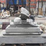 Large Natural Grey Marble Weeping Angel Tombstone for Sale thumbnail-3