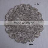Flower Petal Style Round Glass Bead Place Mat in Silver Colour Other Colours Also Available