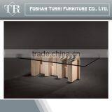 Simple Design Stone Console Table With Tempered Glass thumbnail-3