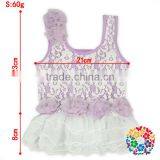 Baby Girls White Lace Ruffle Two Pieces Lavender Swimsuit With Hat thumbnail-4