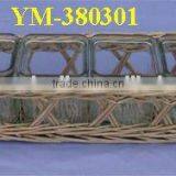 Handmade Wicker Candle Holder With Glass thumbnail-1