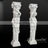 House Stair Used White Carved Marble Decorative Pillars for Homes