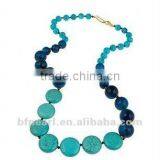 18" Turquoise and Lapis Lazuli Necklace thumbnail-1