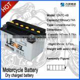 SCOOTER BATTERY Dry-charged Battery for Motorcycle With High Quality12N7-4B/Moto Parts//Electrical Equipment&supplies thumbnail-1