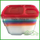 2017 Promotional 3 Compartment Reusable Plastic Food Storage Container Set thumbnail-3
