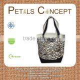 2017 Canvas Zebra Print Boat Bag With Juco Handle thumbnail-1