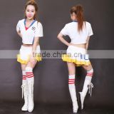 White 2 pieces top and skirt girl sexy sport cheerleader costume BB013