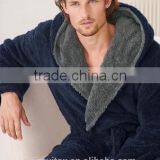 100% Polyester Shaggy Fleece Men's Robe, Men's Hoodies Bathrobe,fluffy Bath Robe thumbnail-1