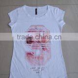 80% COTTON 20% SPANDEX PRINTED LADIES SHORT SLEEVE T-SHIRTS thumbnail-3