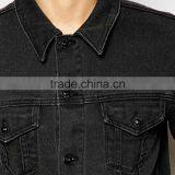 Wholesale Mens Black Denim Plain Warm Jacket in Bulk thumbnail-3