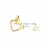 Gold Plated Designer Three CZ Stud Heart Pendant thumbnail-1