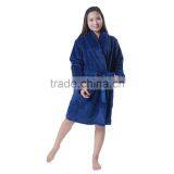 Navy Color Women Fleece Sexy Night Wear Dress thumbnail-3