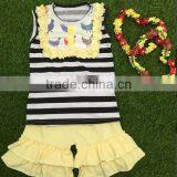 New Arrive Baby Girls Summer Cotton Outfits Boutique Girls Clothing Sets Girls Outfits Sleeveless Top and Stripes Pants thumbnail-6