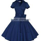 Walson Women's 1950s V-neck Vintage Rockabilly Full Circle Dress thumbnail-2