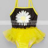 Latest Girl Swimsuit With Yellow And Black Daisy Skirted One-Piece Girl Beachwear Child Clothes G-NP-S905-320 thumbnail-1