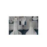 OEM Mermaid Scoop Neckline Lace Organza Backless Wedding Dresses thumbnail-1