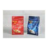 Custom Made Red / Blue Flat Bottom Pouch Dried Food Packaging