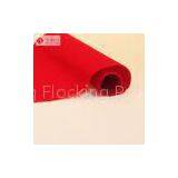 1.5M Plain Red Velvet Flock Fabric For Jewellry Box , Polyester Velvet Upholstery Fabric
