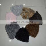 SJ776-01 Yarn Knit Cheap Rabbit Fur Christmas Winter Hats thumbnail-1