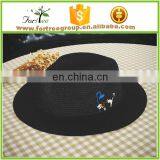 2016 New Arrival Straw Fedora Hats With Cartoon Embroidery thumbnail-2