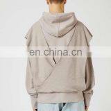 Grey Front And Back Wrap Over Design Hoodie thumbnail-2