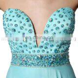 Captivating Gowns With Plunging Necklines Sky Blue Chiffon Crystal Evening Dresses Long Evening Dresses AJ003 thumbnail-4