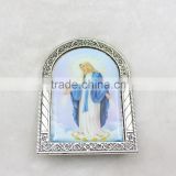 Small Virgin Mary icon with metal holder
