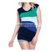Pregnant Women Sport Sleeveless Top Summer Fashion Short Sleeved Pregnant Casual Tops Top Loose Spell Color Breastfeeding Tops thumbnail-5