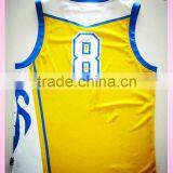 2016 Custom Full Sublimation White and Yellow Basketball Shirt With Number thumbnail-2