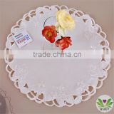 White flower christmas embroidered lace tablecloth cheap round tablecloth lmzc1004(2)K