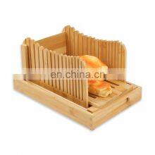 Adjustable Foldable Compact Cutter Bamboo Bread Slicer Cutting Board With Bread Knife thumbnail-1