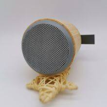 Outdoor Custom Logo Bamboo Wood Wireless Speaker Small Mini Portable Speakers thumbnail-3