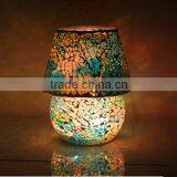 Lamp Style Mosaic Glass Tealight Candle Holder for Wedding Candle Lanterns