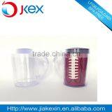 16oz double wall plastic auto mug with handle and insert paper