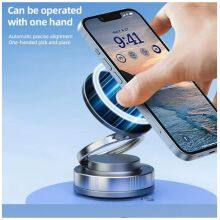 360° Rotation Vacuum Magnetic Phone Holder One-Handed Operation Foldable Adjustable Magnetic Phone Holder Car Holder thumbnail-3