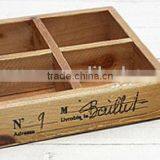 2015 Man-made Factory Price Wooden Storage Box With 4 Girds