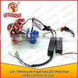 Car/Motorcycle COB Devil Eye Projector Headlight (Red-blue) thumbnail-3
