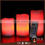 Vanilla Scented Ivory LED Candles With Colorful Remote Control