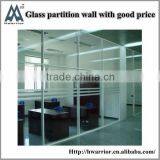 Clear Tempered Glass Office Wall Partition