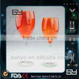 High-grade Orange Colored Wine Glass With Clear Stem thumbnail-1