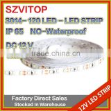 SV High Density DC 12V 120Leds/M WHITE 3014 SMD Flexible LED Strip Light NO-Waterproof , Pack of 16.4ft/5M