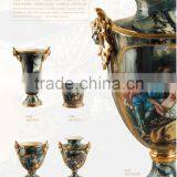 20 Inch Double Belle Relief Luxury Hand Made Ceramic Porcelain Vase Decoration thumbnail-2